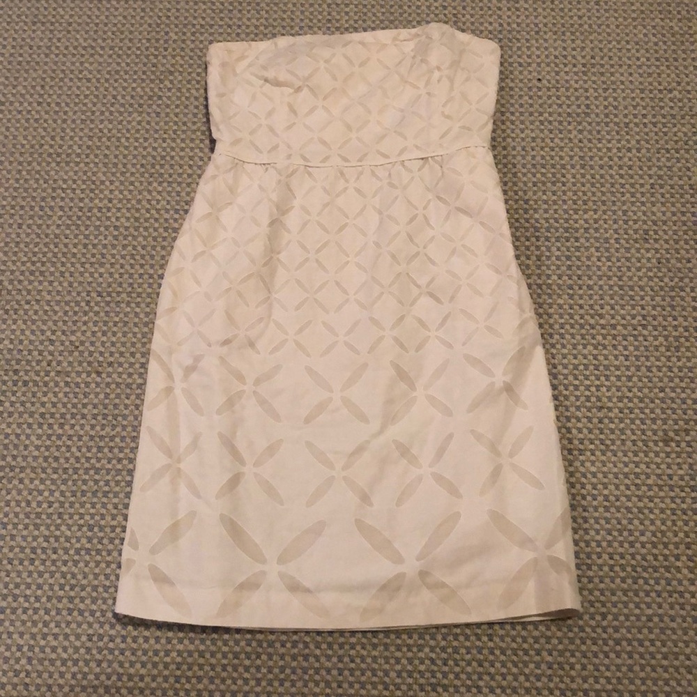 J. Crew white strapless dress